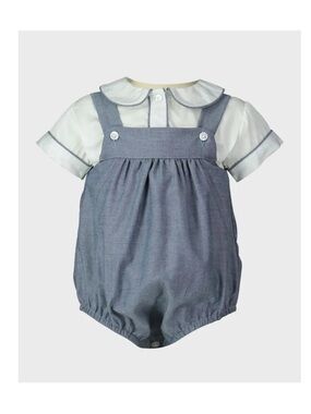 Rachel Riley Boys Piped Shirt and Bubble Romper NWT